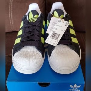 Brand New Adidas Superstar - Black/Pulse Lime/White - Various Sizes